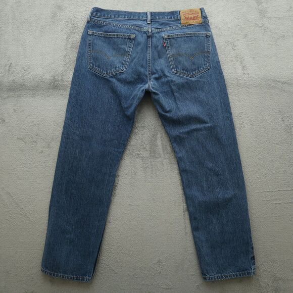 Levi's 505 Jeans Mens Size 36x32 Blue Regular Straight 100% Cotton Denim Pants - Picture 7 of 16
